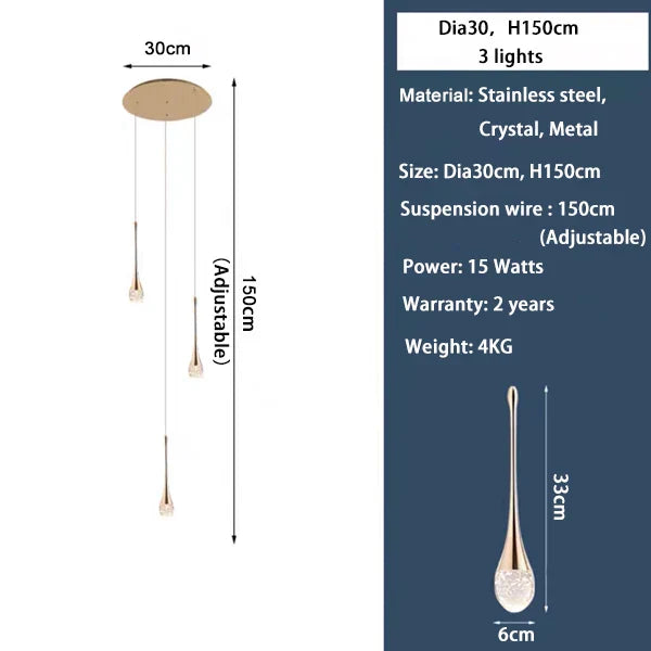 DecorBites™ Modern LED Crystal Chandelier for Home Decor