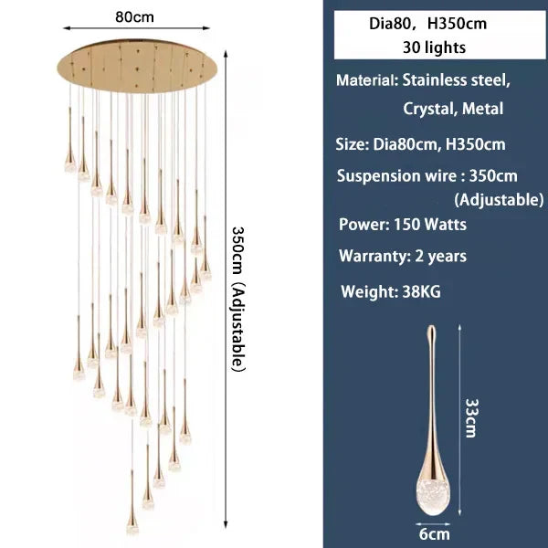 DecorBites™ Modern LED Crystal Chandelier for Home Decor